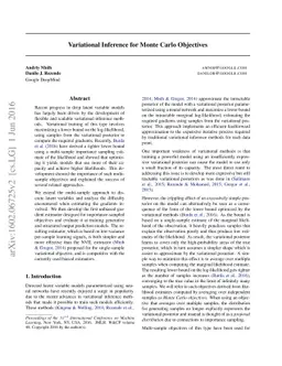 Variational inference for Monte Carlo objectives