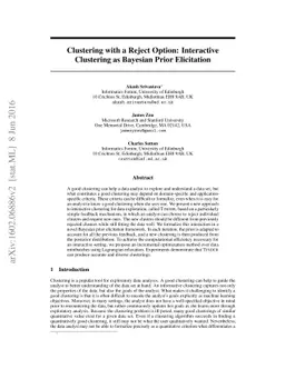 Clustering with a Reject Option: Interactive Clustering as Bayesian
  Prior Elicitation