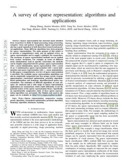 A survey of sparse representation: algorithms and applications