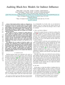 Auditing Black-box Models for Indirect Influence