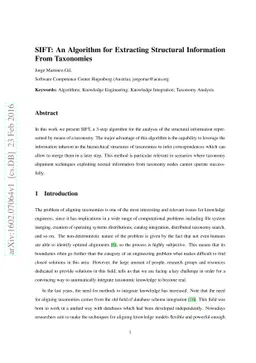 SIFT: An Algorithm for Extracting Structural Information From Taxonomies