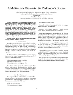 A Multivariate Biomarker for Parkinson's Disease