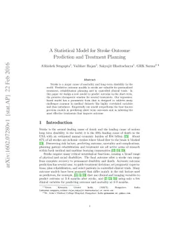 A Statistical Model for Stroke Outcome Prediction and Treatment Planning