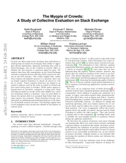 The Myopia of Crowds: A Study of Collective Evaluation on Stack Exchange