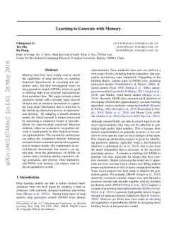 Learning to Generate with Memory