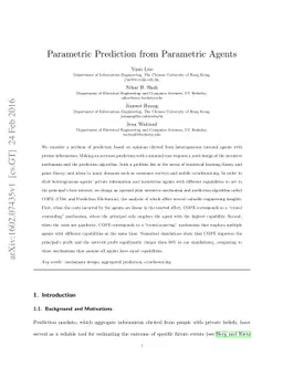 Parametric Prediction from Parametric Agents