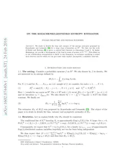 On the Kozachenko-Leonenko entropy estimator