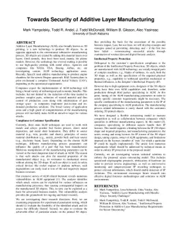 Towards Security of Additive Layer Manufacturing