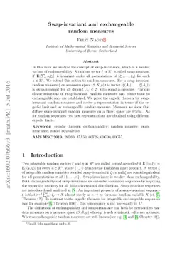 Swap-invariant and exchangeable random measures