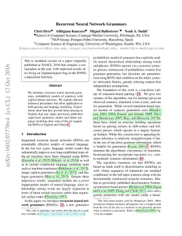 Recurrent Neural Network Grammars