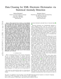 Data Cleaning for XML Electronic Dictionaries via Statistical Anomaly
  Detection