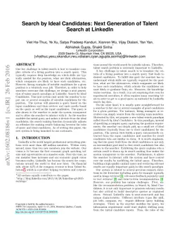 Search by Ideal Candidates: Next Generation of Talent Search at LinkedIn