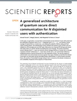 A generalized architecture of quantum secure direct communication for N
  disjointed users with authentication