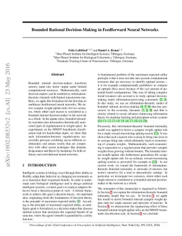 Bounded Rational Decision-Making in Feedforward Neural Networks