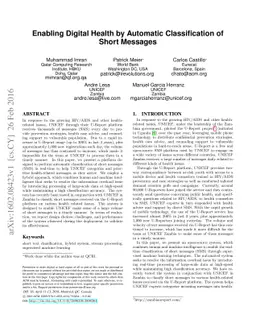 Enabling Digital Health by Automatic Classification of Short Messages