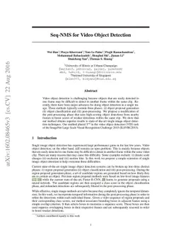 Seq-NMS for Video Object Detection