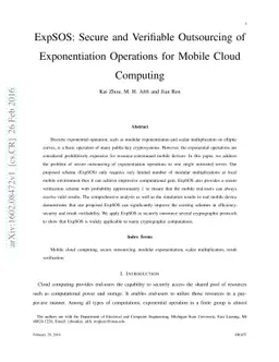 ExpSOS: Secure and Verifiable Outsourcing of Exponentiation Operations
  for Mobile Cloud Computing