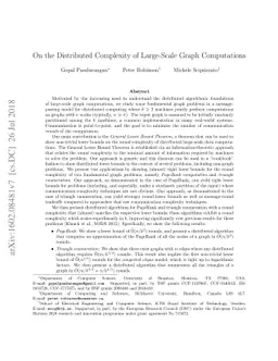 On the Distributed Complexity of Large-Scale Graph Computations