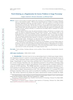 Patch-Ordering as a Regularization for Inverse Problems in Image
  Processing