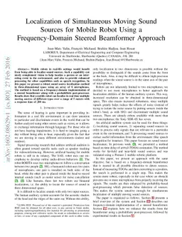 Localization of Simultaneous Moving Sound Sources for Mobile Robot Using
  a Frequency-Domain Steered Beamformer Approach
