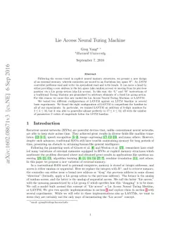 Lie Access Neural Turing Machine