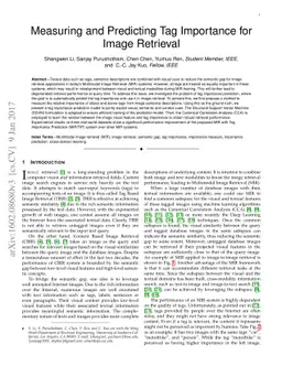 Measuring and Predicting Tag Importance for Image Retrieval