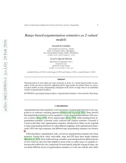 Range-based argumentation semantics as 2-valued models