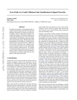 Even Trolls Are Useful: Efficient Link Classification in Signed Networks