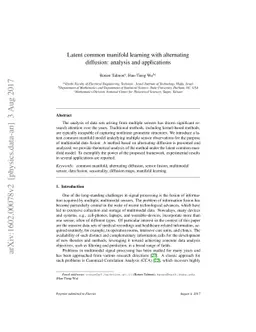 Latent common manifold learning with alternating diffusion: analysis and
  applications