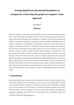 Tracing liquid level and material boundaries in transparent vessels
  using the graph cut computer vision approach