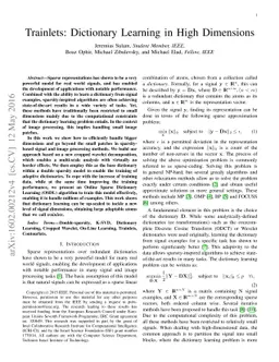 Trainlets: Dictionary Learning in High Dimensions