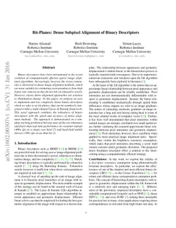 Bit-Planes: Dense Subpixel Alignment of Binary Descriptors