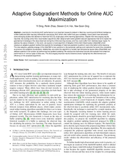 Adaptive Subgradient Methods for Online AUC Maximization