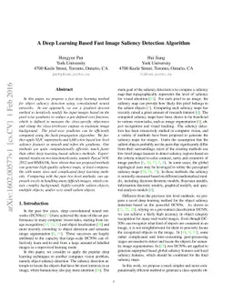 A Deep Learning Based Fast Image Saliency Detection Algorithm