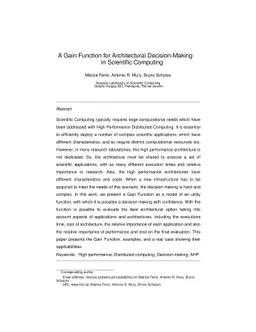 A Gain Function for Architectural Decision-Making in Scientific
  Computing