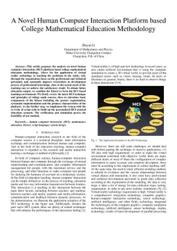 A Novel Human Computer Interaction Platform based College Mathematical
  Education Methodology
