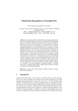 Mental State Recognition via Wearable EEG