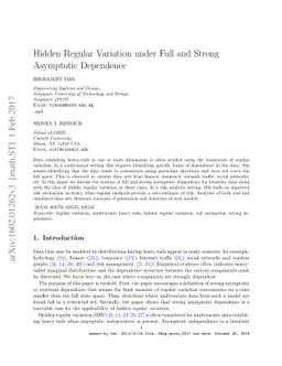 Hidden Regular Variation under Full and Strong Asymptotic Dependence