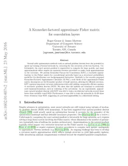 A Kronecker-factored approximate Fisher matrix for convolution layers