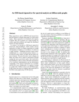An SSD-based eigensolver for spectral analysis on billion-node graphs