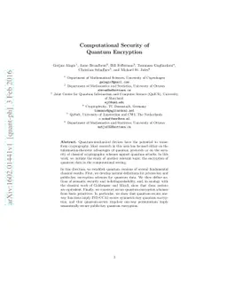 Computational Security of Quantum Encryption