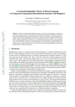 A Generalised Quantifier Theory of Natural Language in Categorical
  Compositional Distributional Semantics with Bialgebras