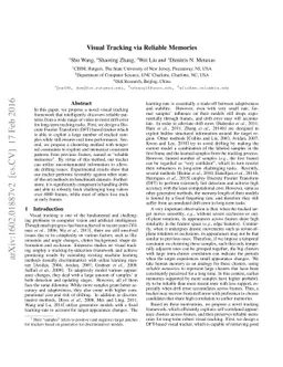 Visual Tracking via Reliable Memories