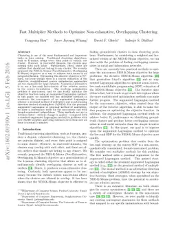 Fast Multiplier Methods to Optimize Non-exhaustive, Overlapping
  Clustering