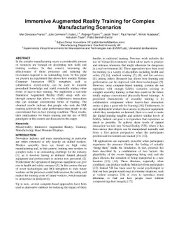 Immersive Augmented Reality Training for Complex Manufacturing Scenarios