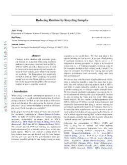 Reducing Runtime by Recycling Samples