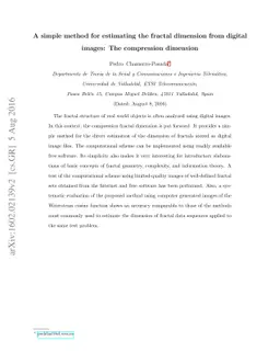 A simple method for estimating the fractal dimension from digital
  images: The compression dimension