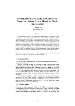 Probabilistic Extension to the Concurrent Constraint Factor Oracle Model
  for Music Improvisation