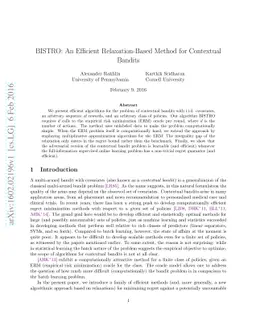 BISTRO: An Efficient Relaxation-Based Method for Contextual Bandits