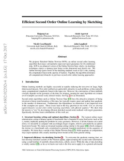 Efficient Second Order Online Learning by Sketching